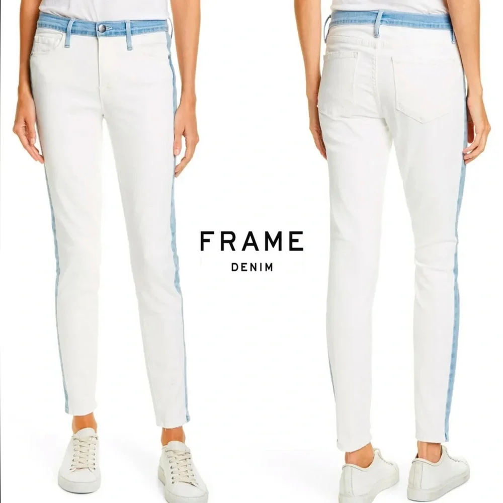 FRAME Denim‎ LE SKINNY DE JEANNE Colorblock ARIZONA Jean. $225. Size 27
